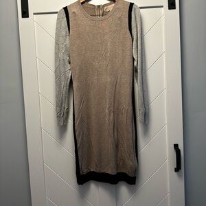 Philosophy Tan and Black Long Sleeve Dress